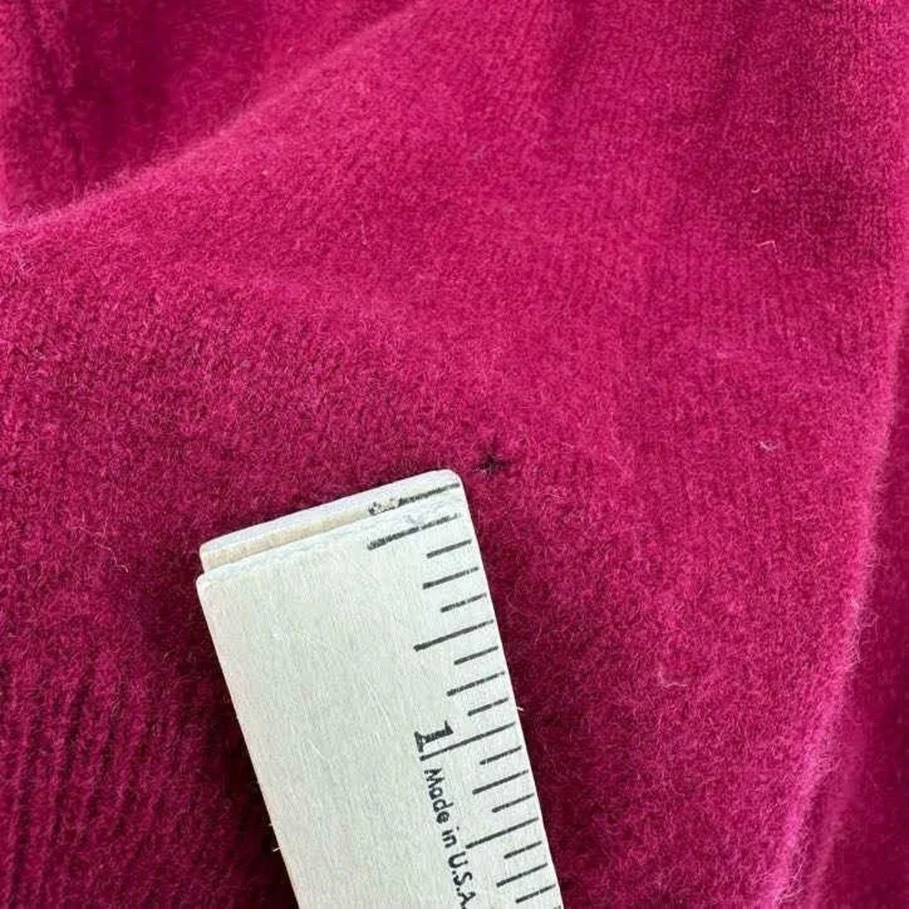 VTG Hunt Club Lambswool V-Neck Sweater Burgundy Red Made in USA SZ L 1990s Prep